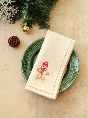 House This Gingerbread Man -Set Of 2 Napkins (Off White) image